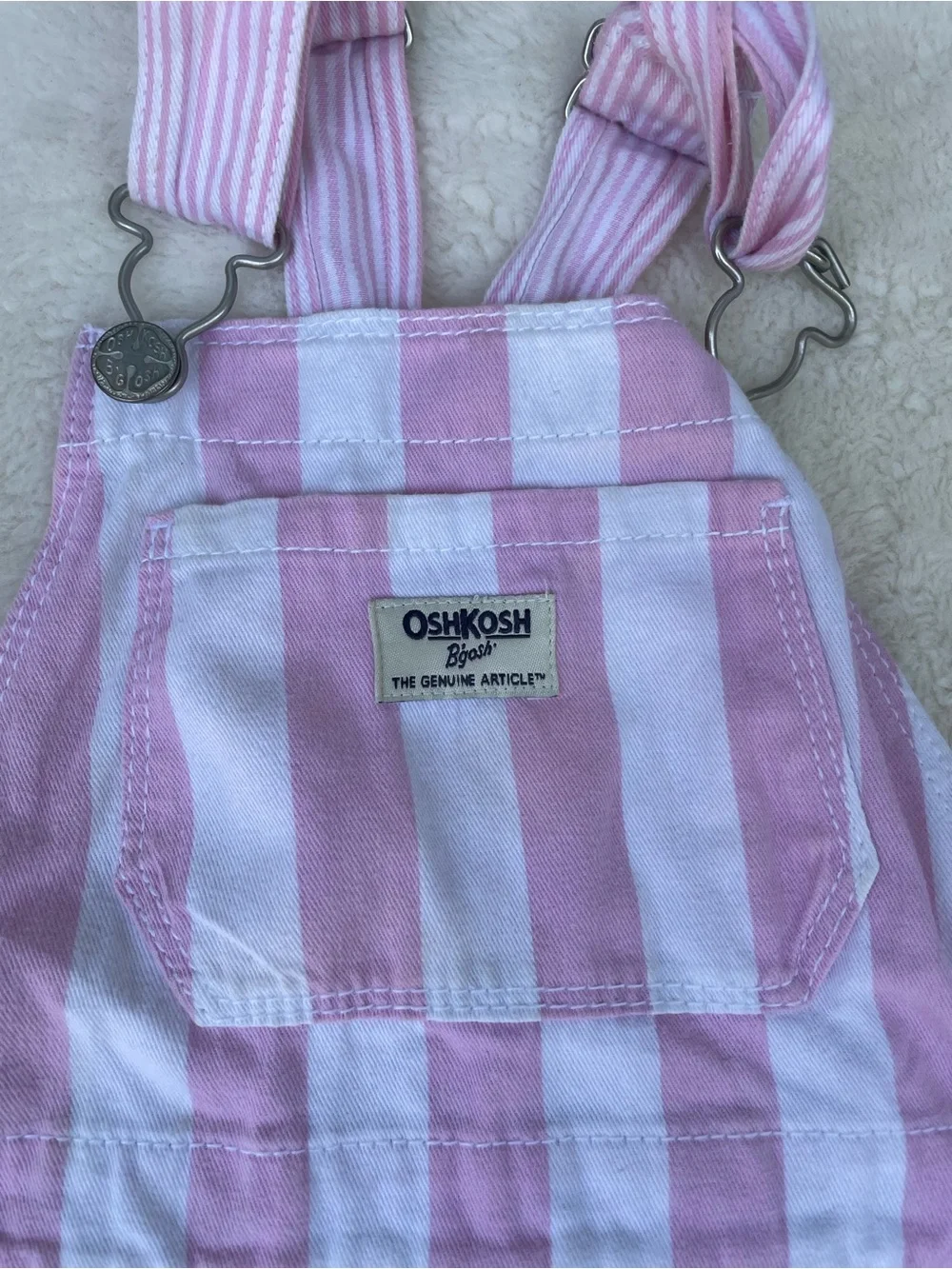 OshKosh B'gosh Pink & White Striped Pinafore Dress for Kids